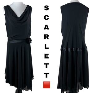 NWOT Scarlett Black Women’s  Asymmetrical Tie Front Cocktail Dress Size‎ 16